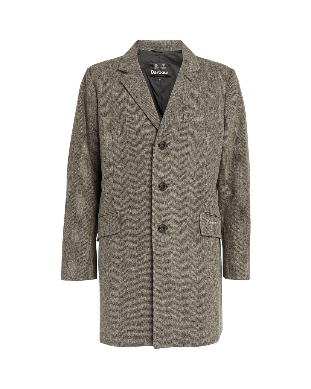 Barbour Wool Herringbone Hendon Crombie Coat in Grey for Men | Lyst Canada