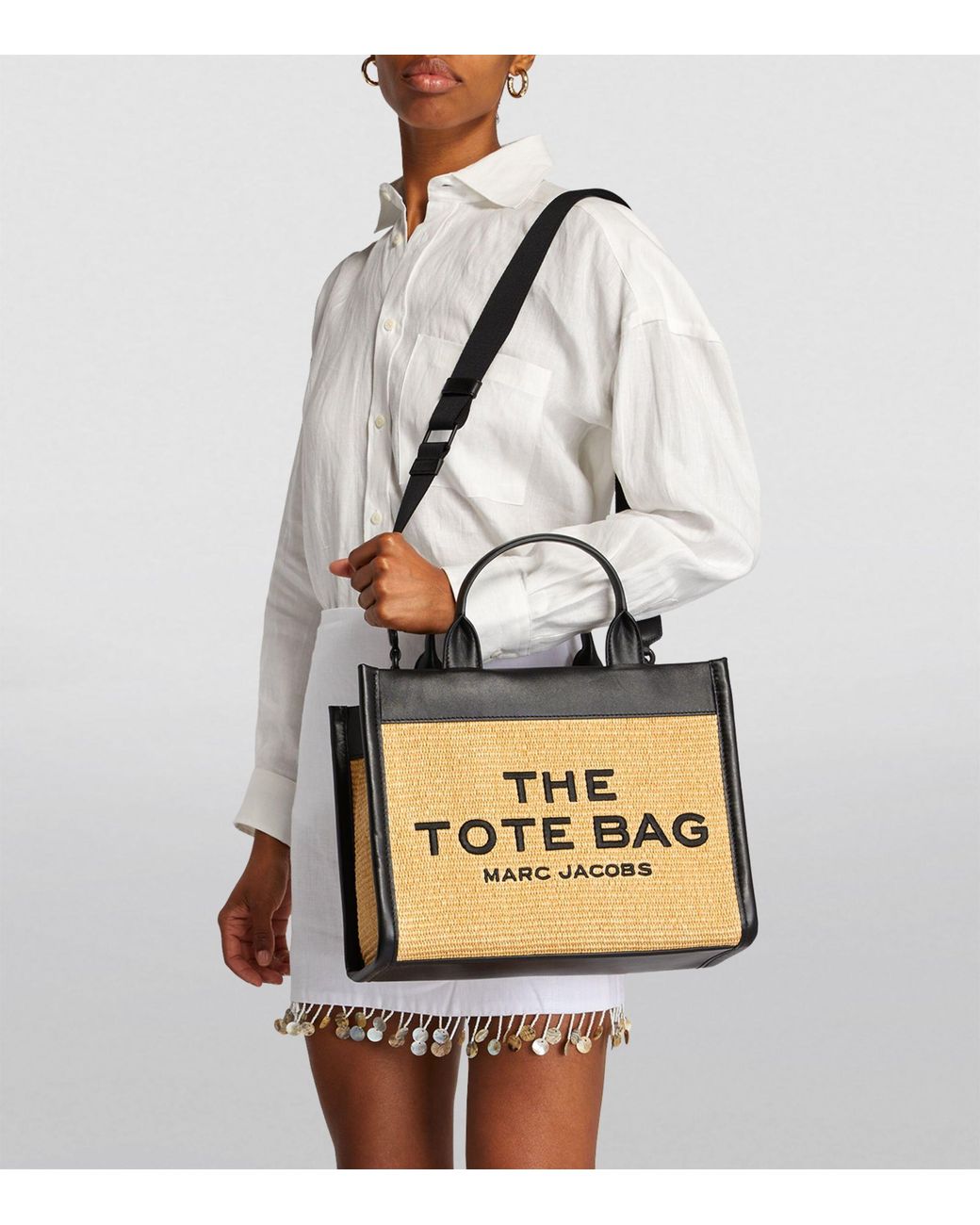 Marc Jacobs The The Medium Straw Tote Bag in Metallic Lyst Canada