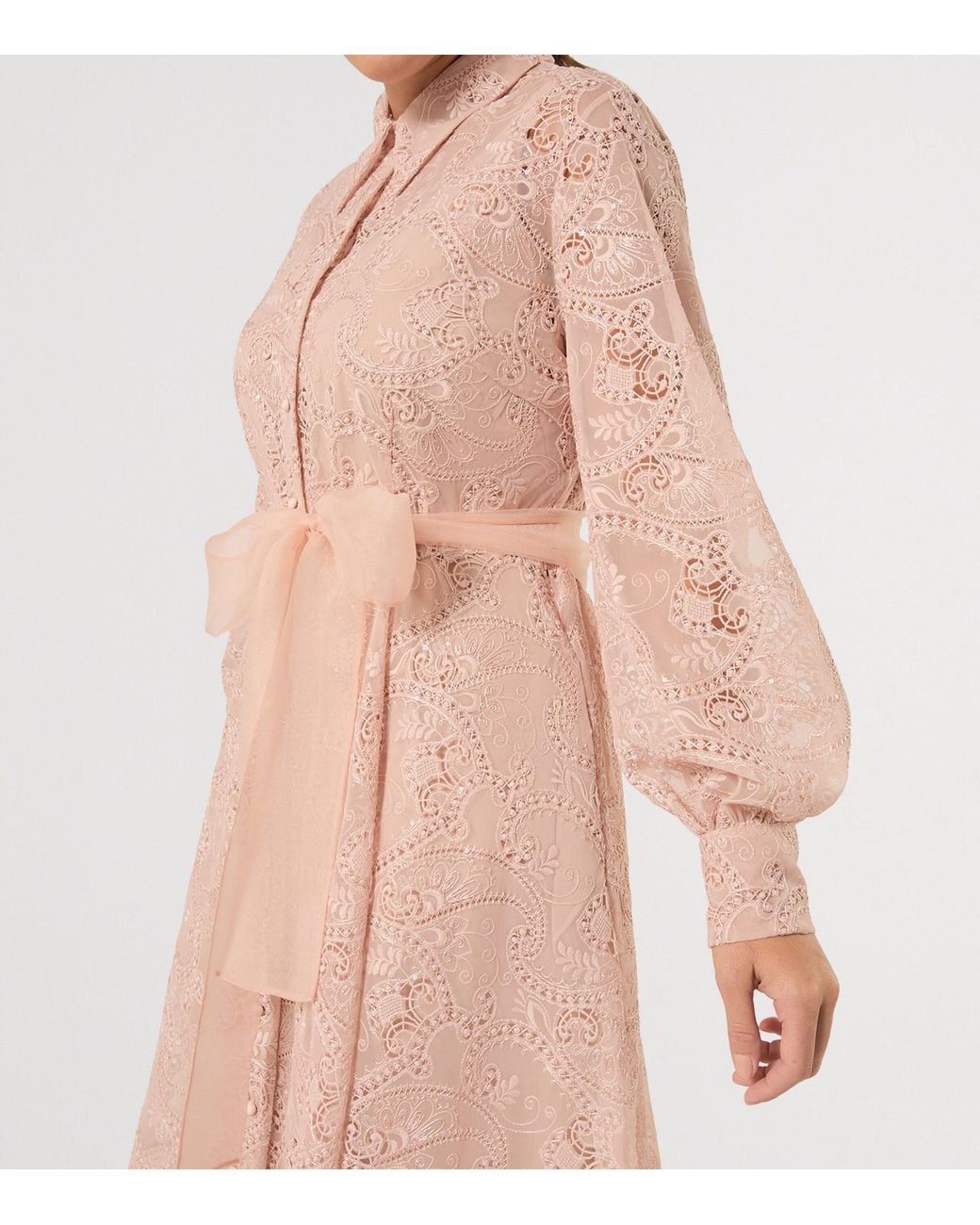 Marina Rinaldi Pink Embroidered Maxi Shirt Dress