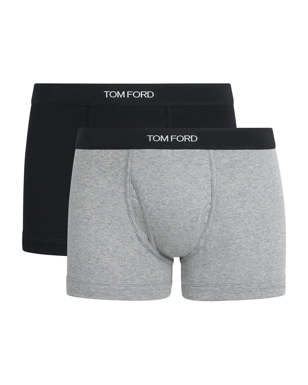 Tom Ford Gray Stretch-Cotton Logo Briefs for men