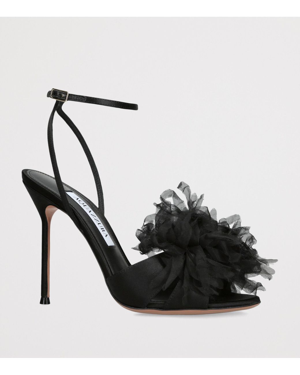 Aquazzura Black Satin Poème Sandals 105