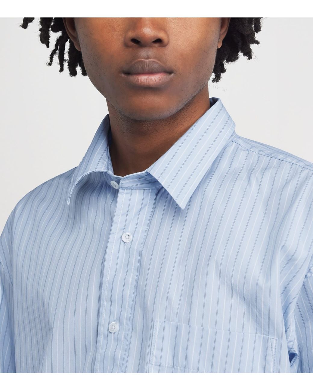 sunflower Blue Cotton Stripe New Base Shirt for men