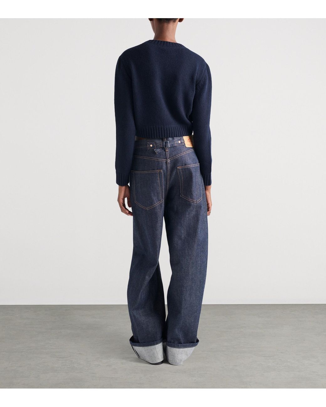 Prada Blue Wool And Cashmere Crew-Neck Sweater