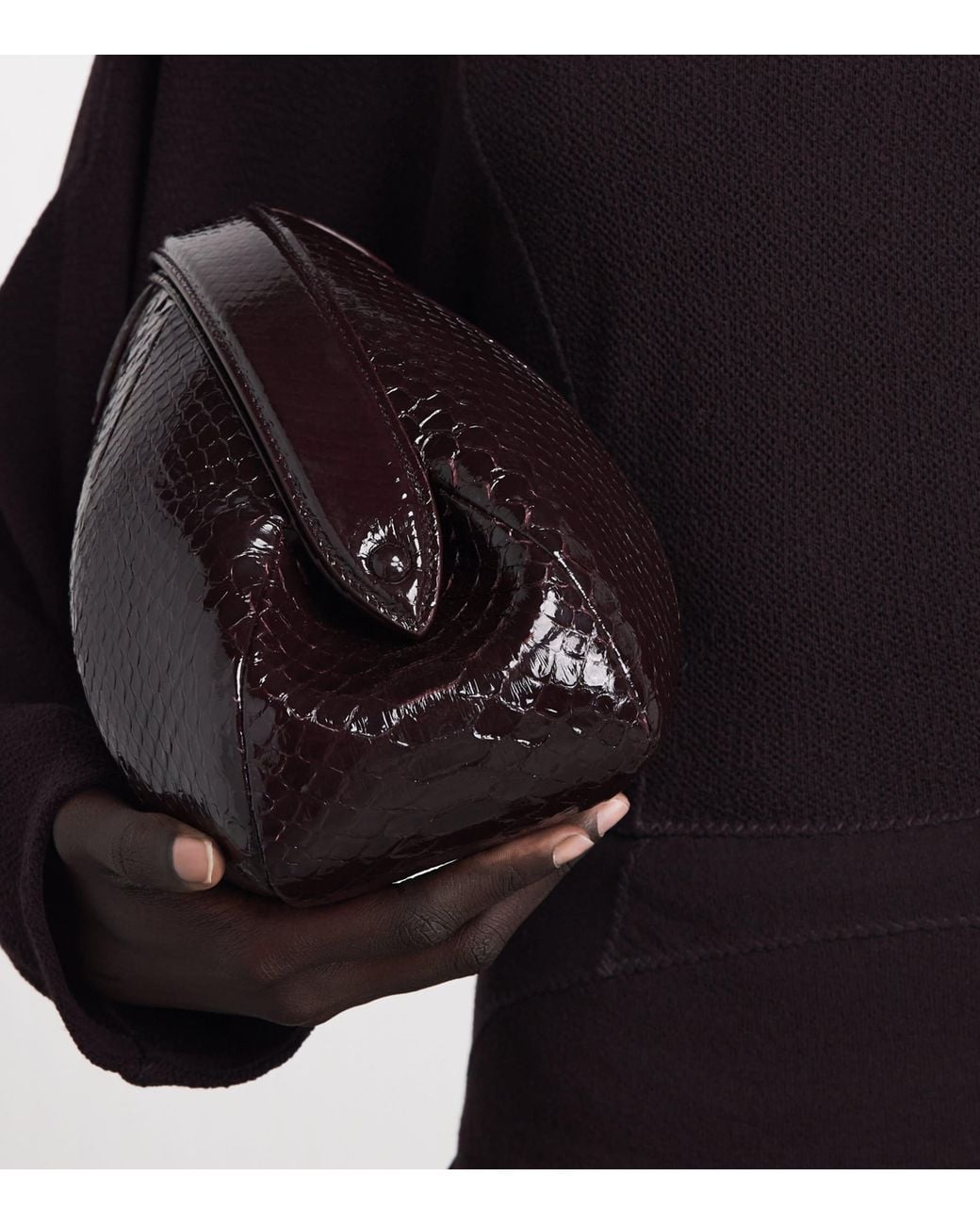 Alaïa Brown Snakeskin Purse Clutch Bag