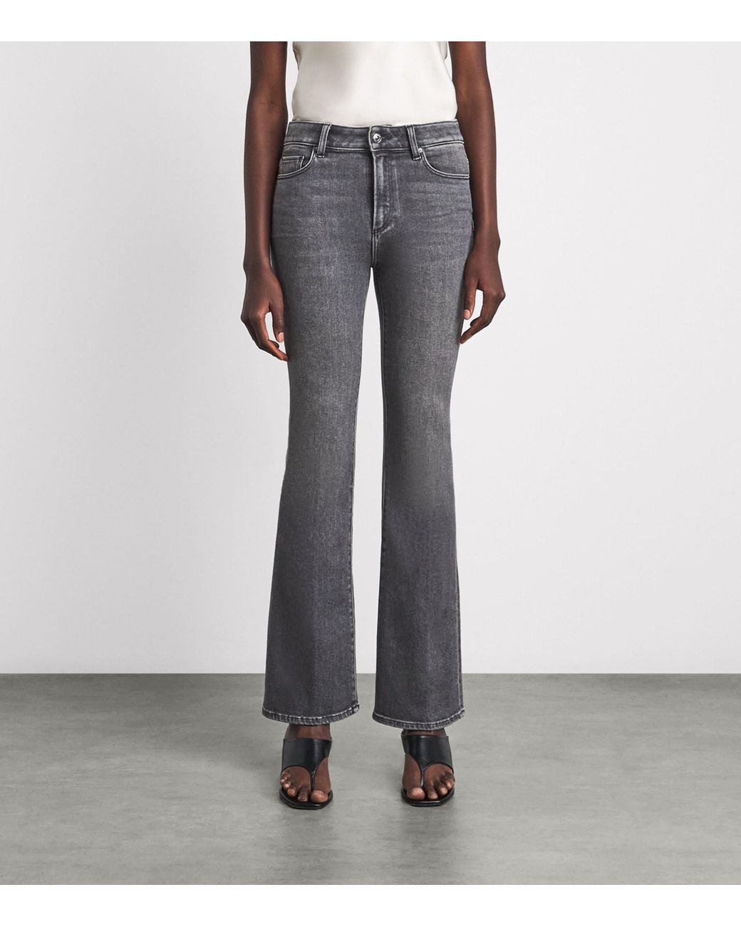 PAIGE Gray Laurel Canyon Bootcut Jeans