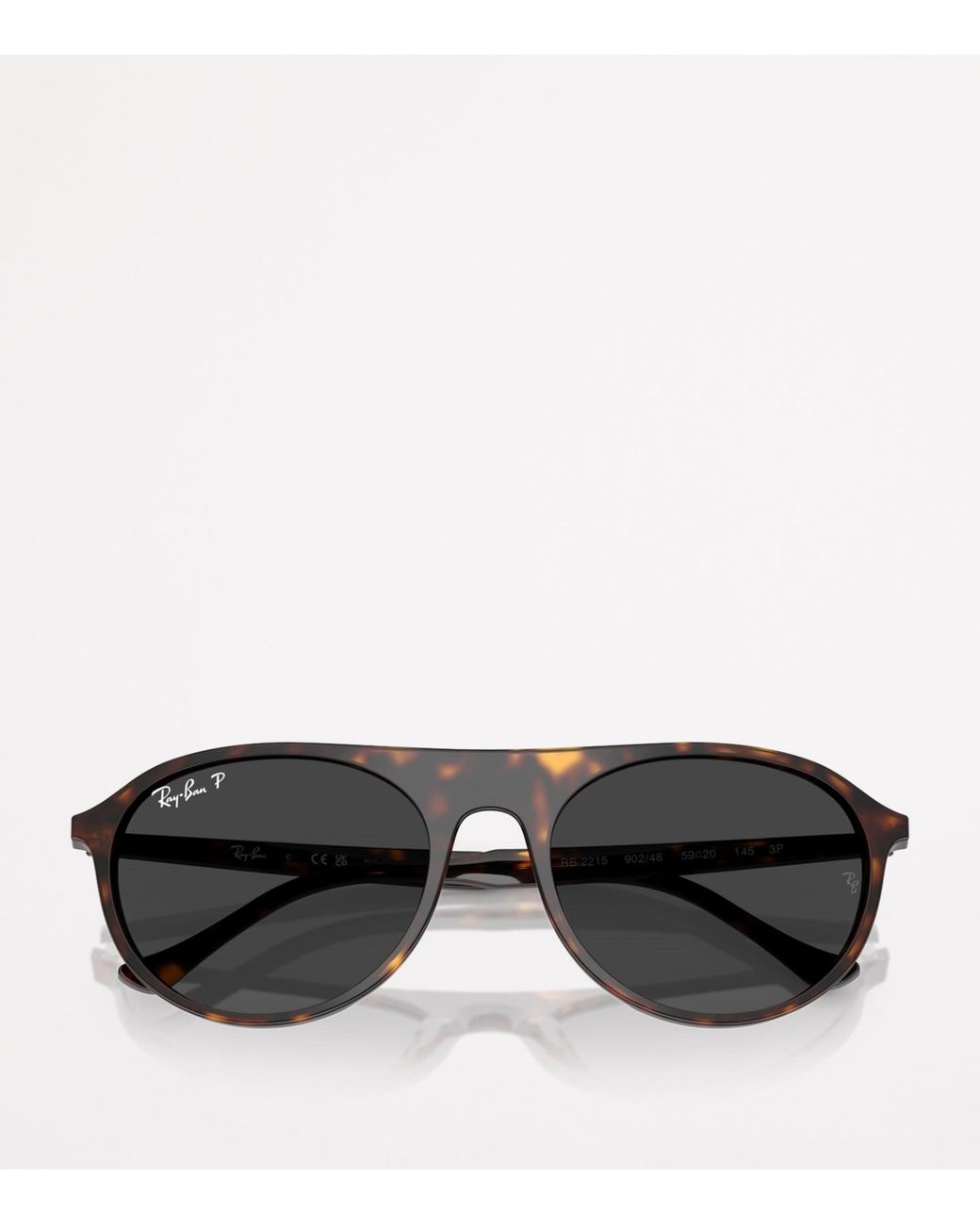 Ray-Ban Black Rb2215 Rounded Square Sunglasses