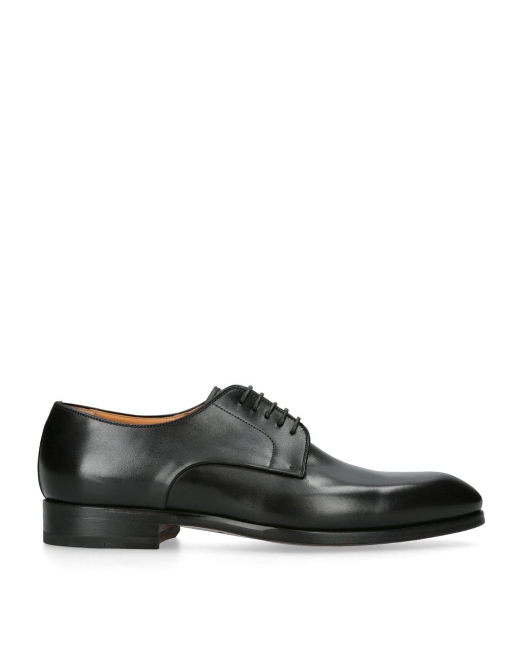 Magnanni Shoes Black Leather Derby Shoes for men