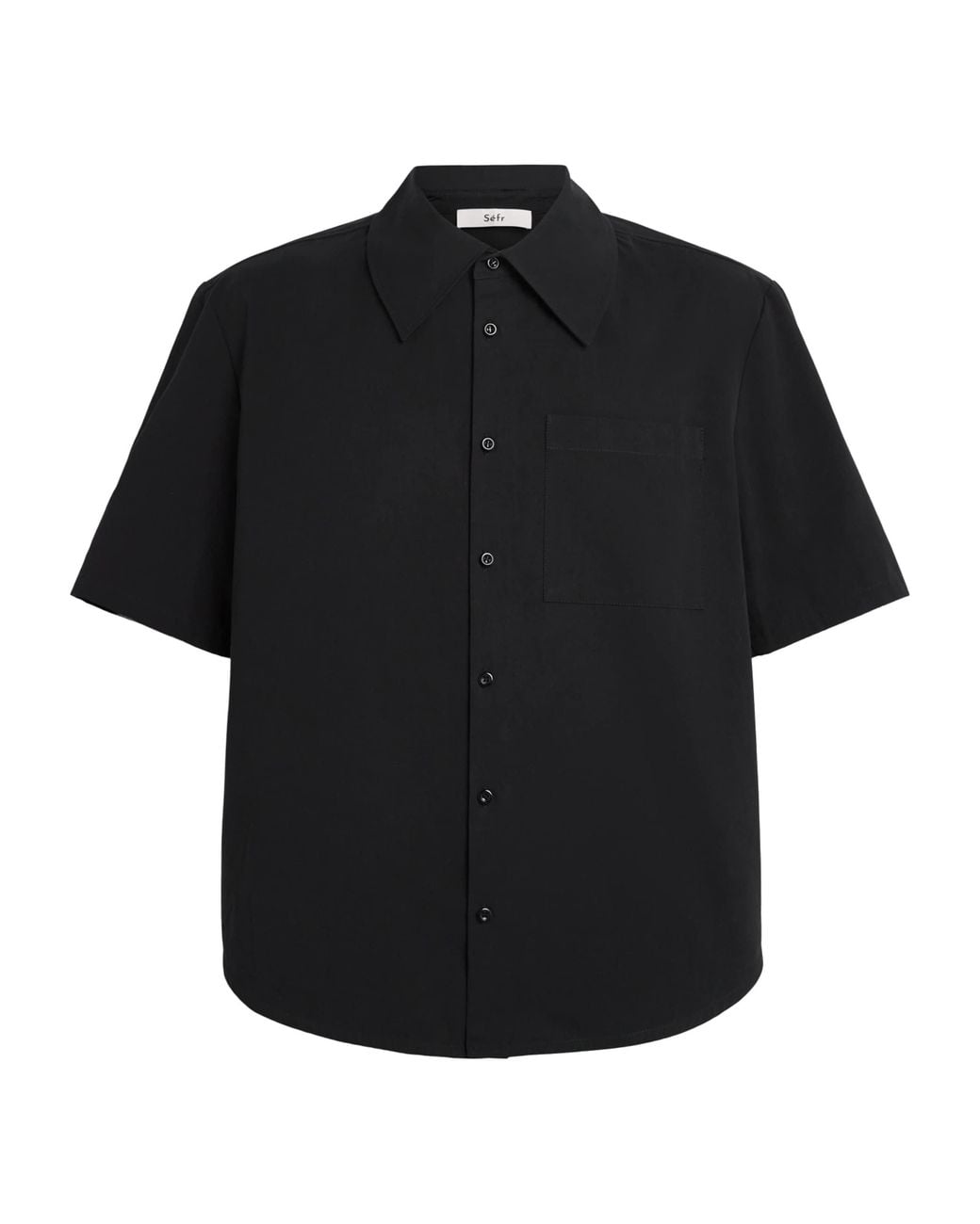 Séfr Black Cotton Waylon Short-Sleeve Shirt for men