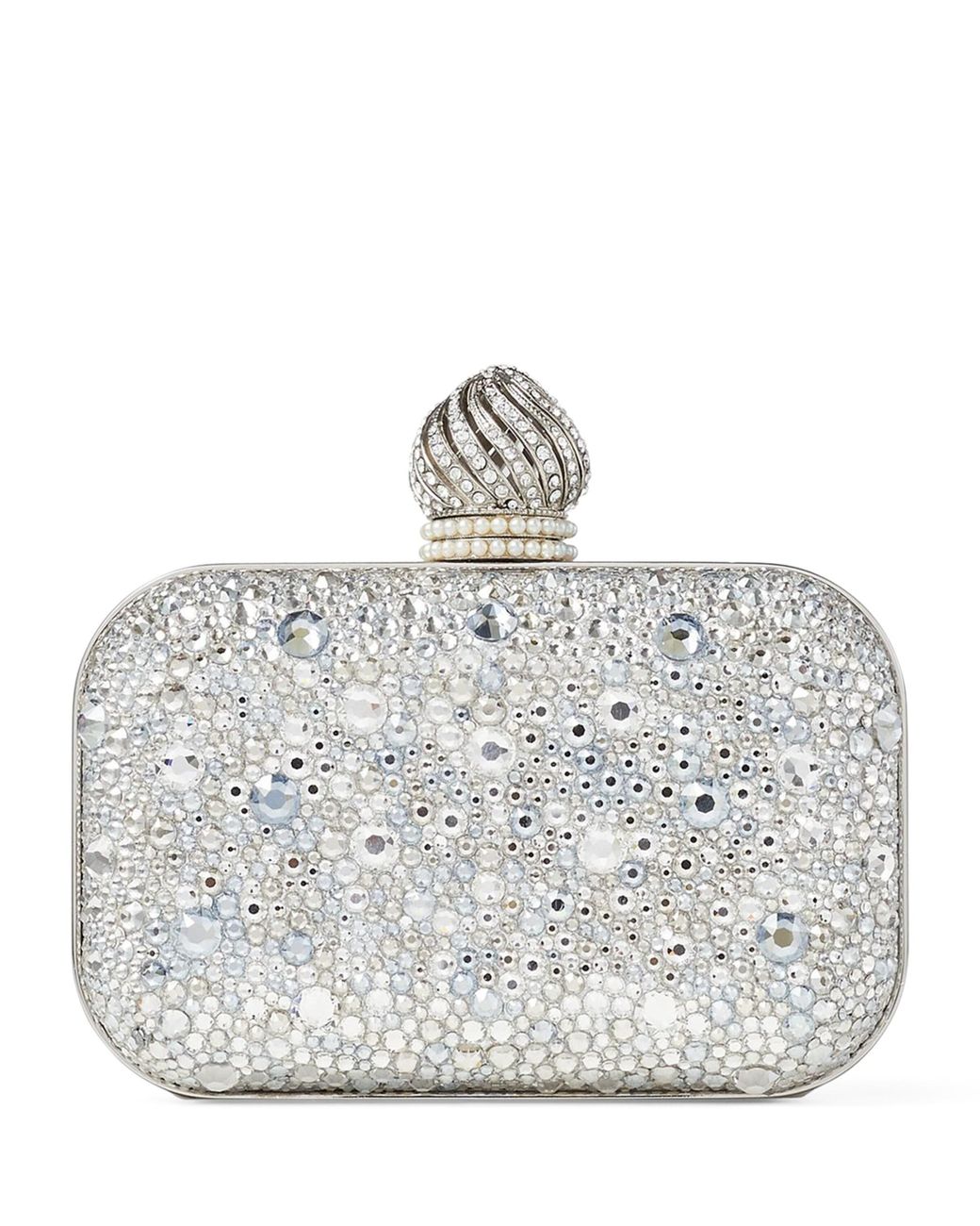 Jimmy Choo Metallic Micro Cloud Crystal-Embellished Clutch Bag