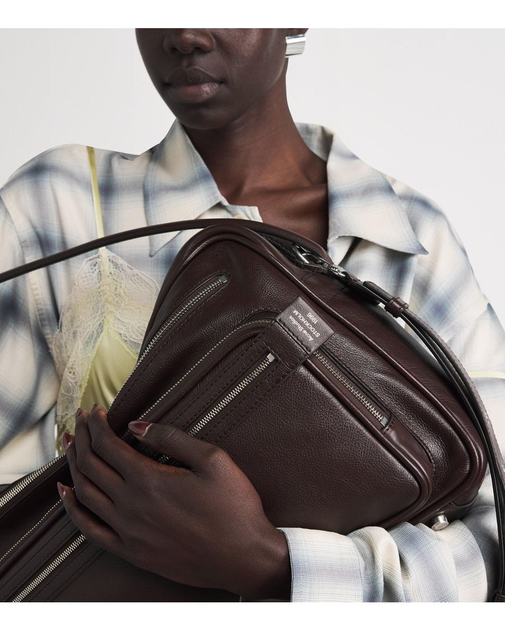 Acne Black Leather Camero Party Shoulder Bag