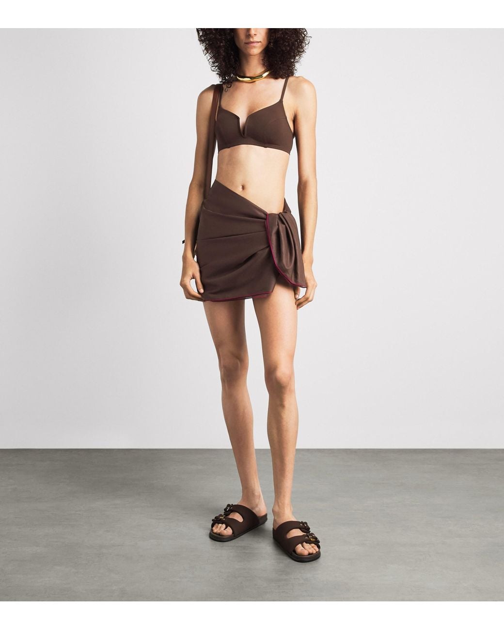 Eres Brown Cotton Voile Cabine Pareo