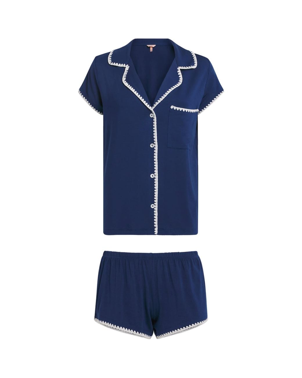 Eberjey Blue Short-Sleeve Frida Pyjama Set