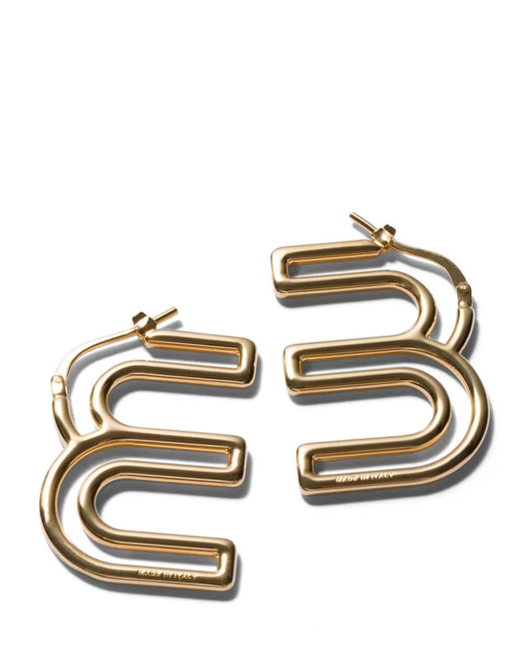 Miu Miu Metallic M Logo Earrings