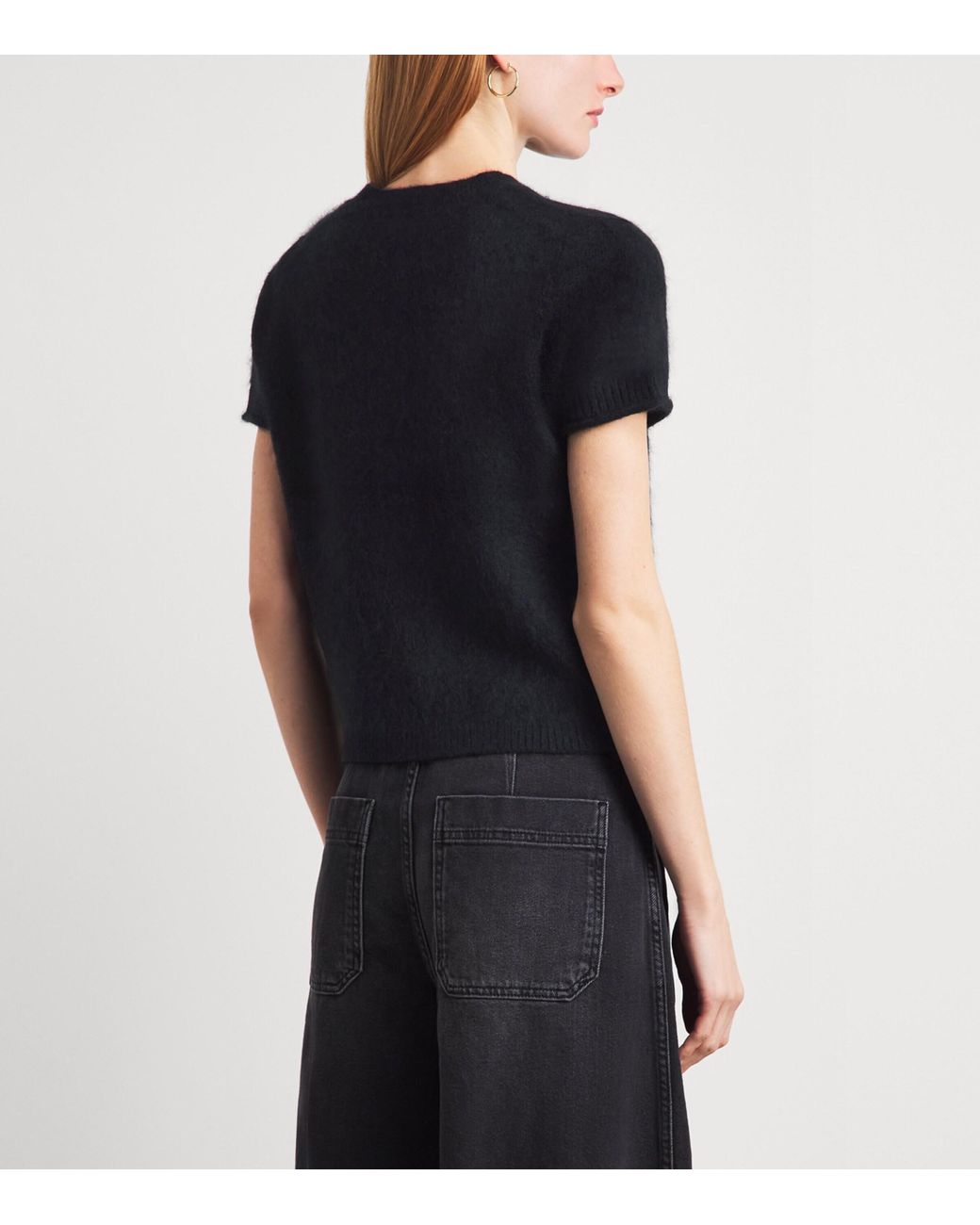 ME+EM Black Merino Brushed T-Shirt