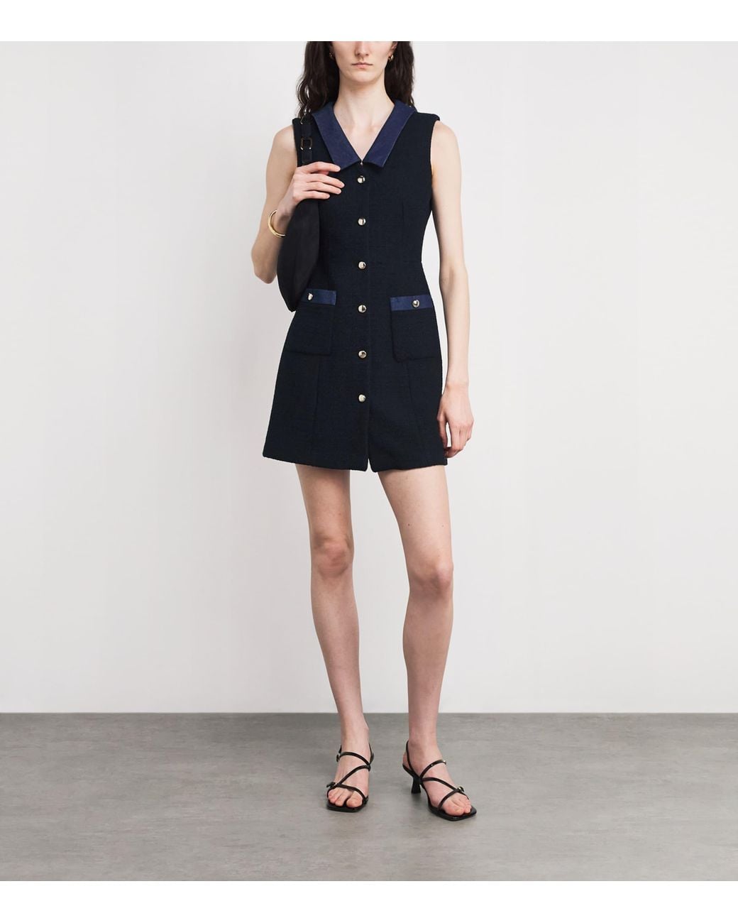 Maje Blue Tweed Mini Dress