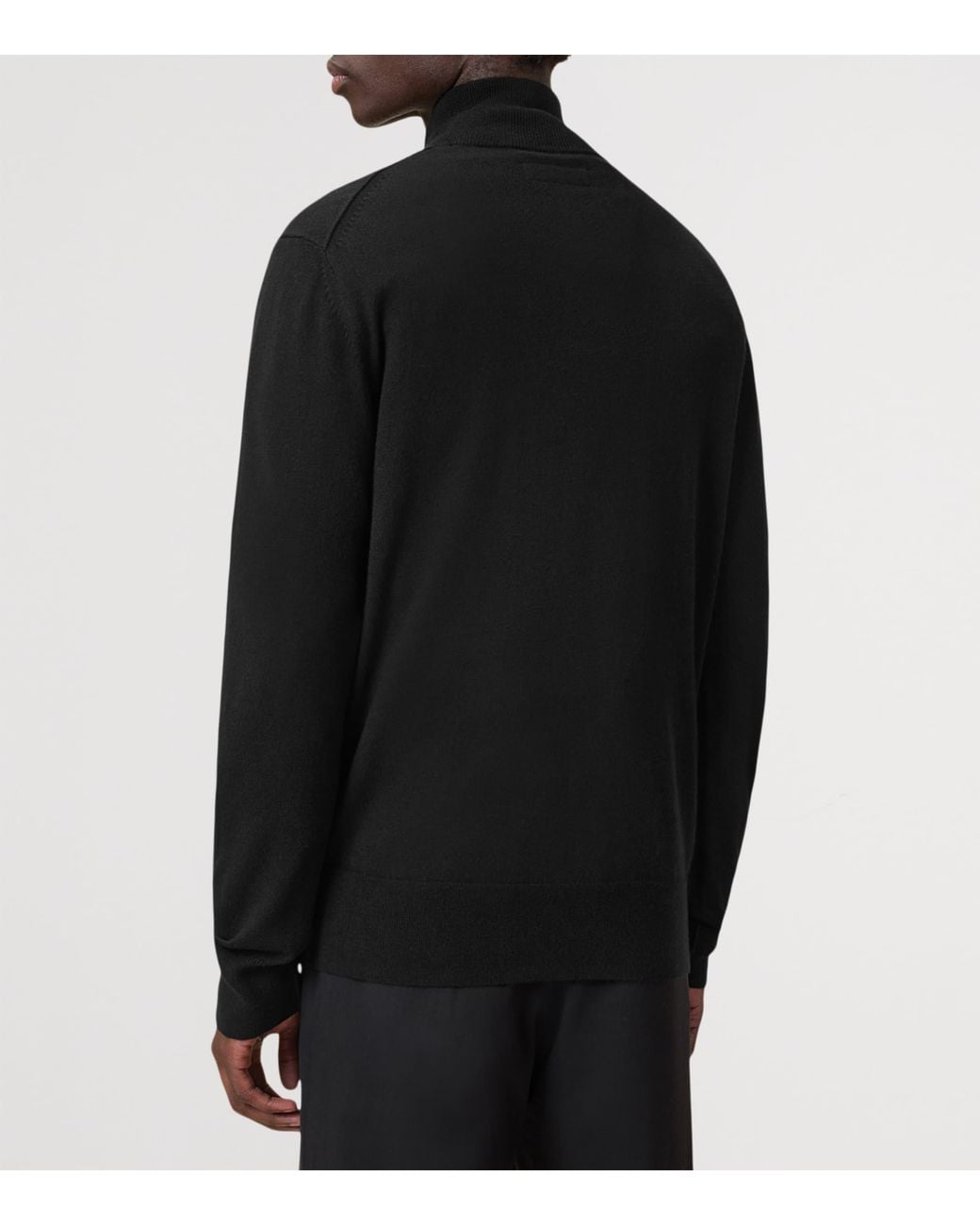 AllSaints Black Kilburn Quarter-Zip Sweater for men