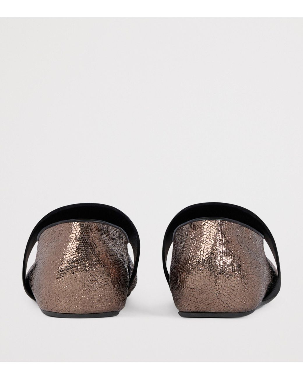 Givenchy Brown Leather Snake-Effect Ballet Flats