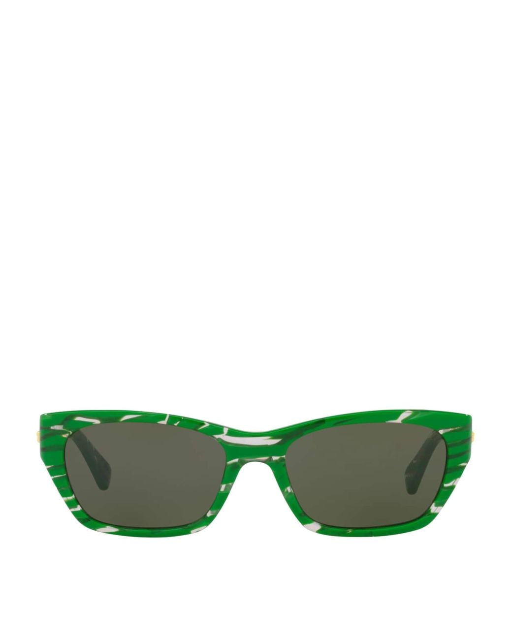 Bottega Veneta Green Rectangular Sunglasses