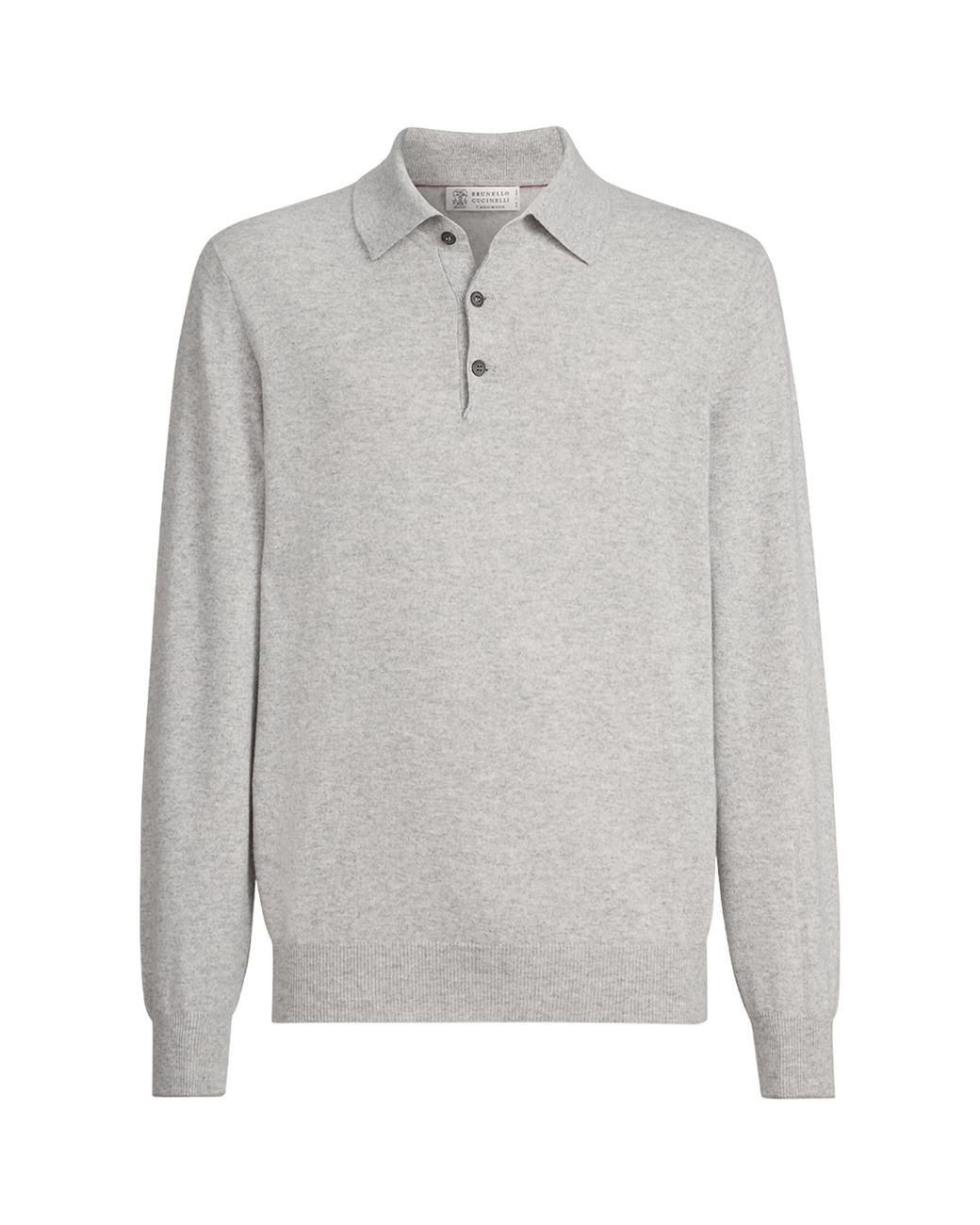 Brunello Cucinelli Gray Cashmere Polo Sweater for men