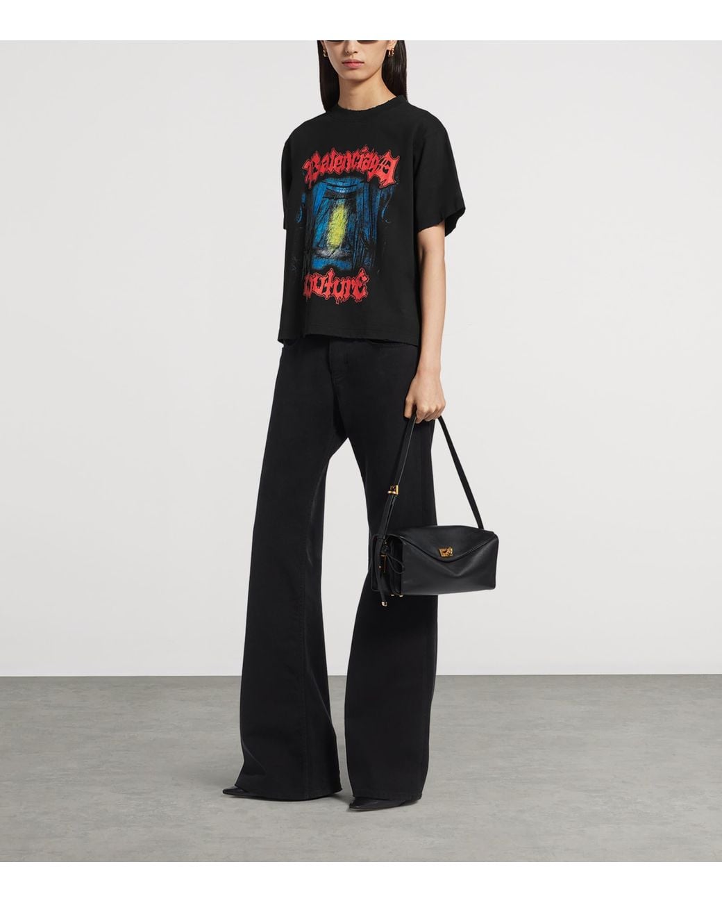 Balenciaga Black Cotton Salon De Couture T-Shirt