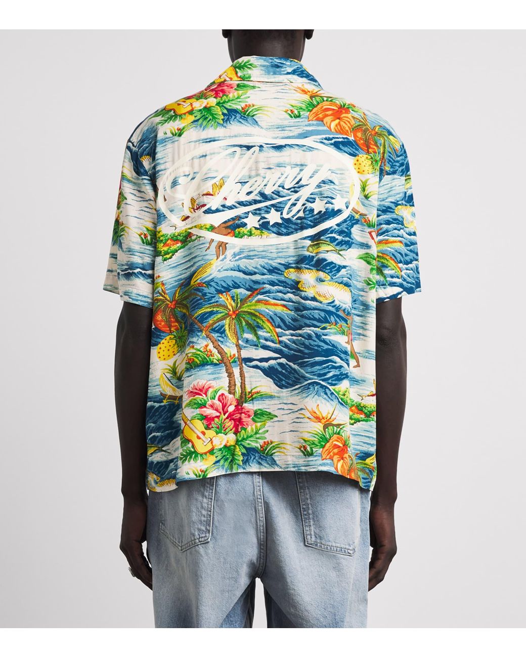 CHERRY LA Blue Hawaiian Vacation Shirt for men