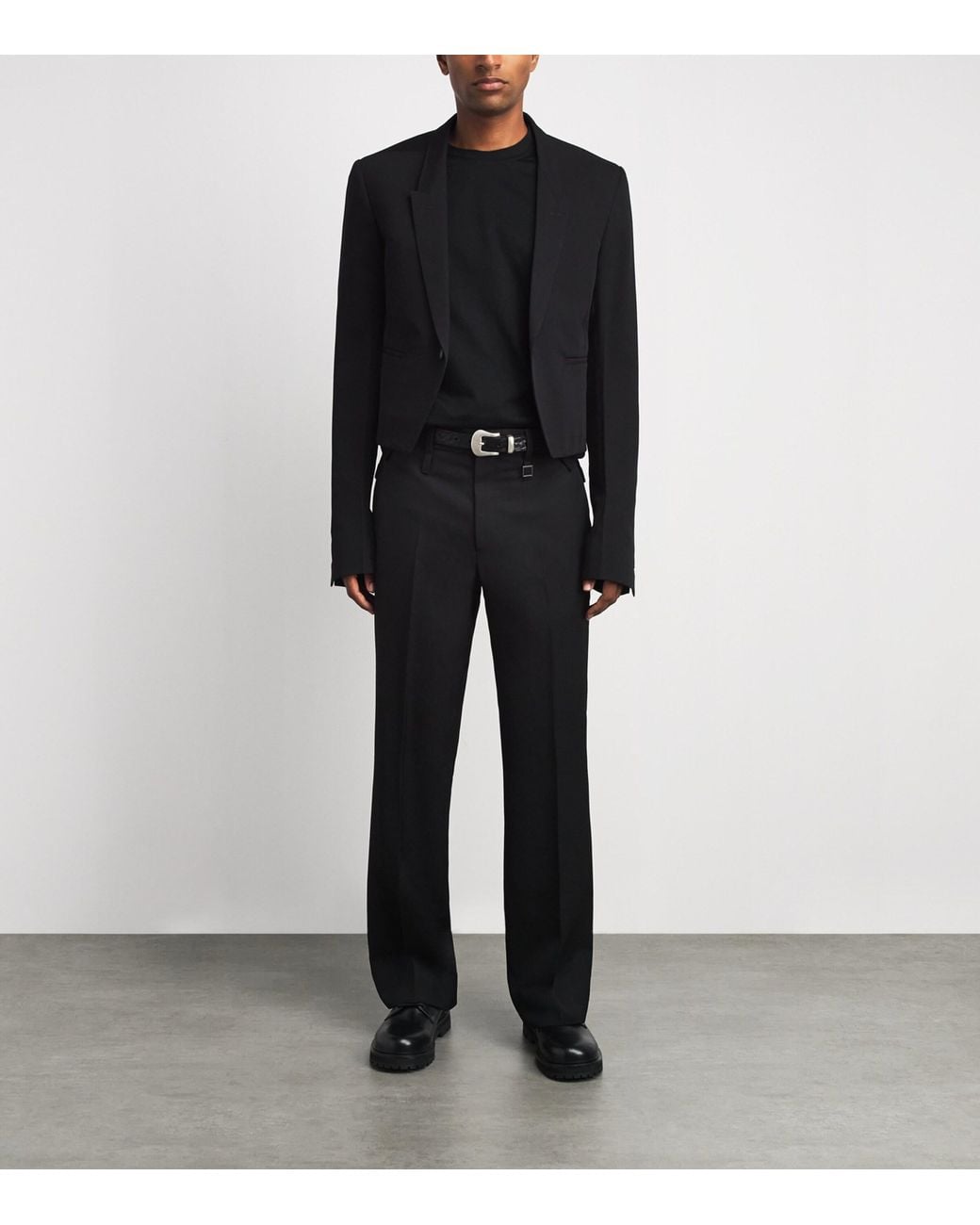 Wooyoungmi Black Wool Straight Trousers for men