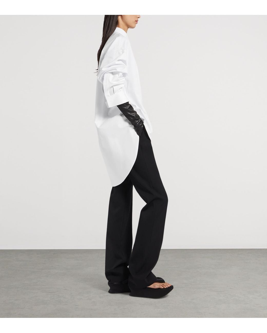 Balenciaga White Cotton-Silk Oversized Shirt
