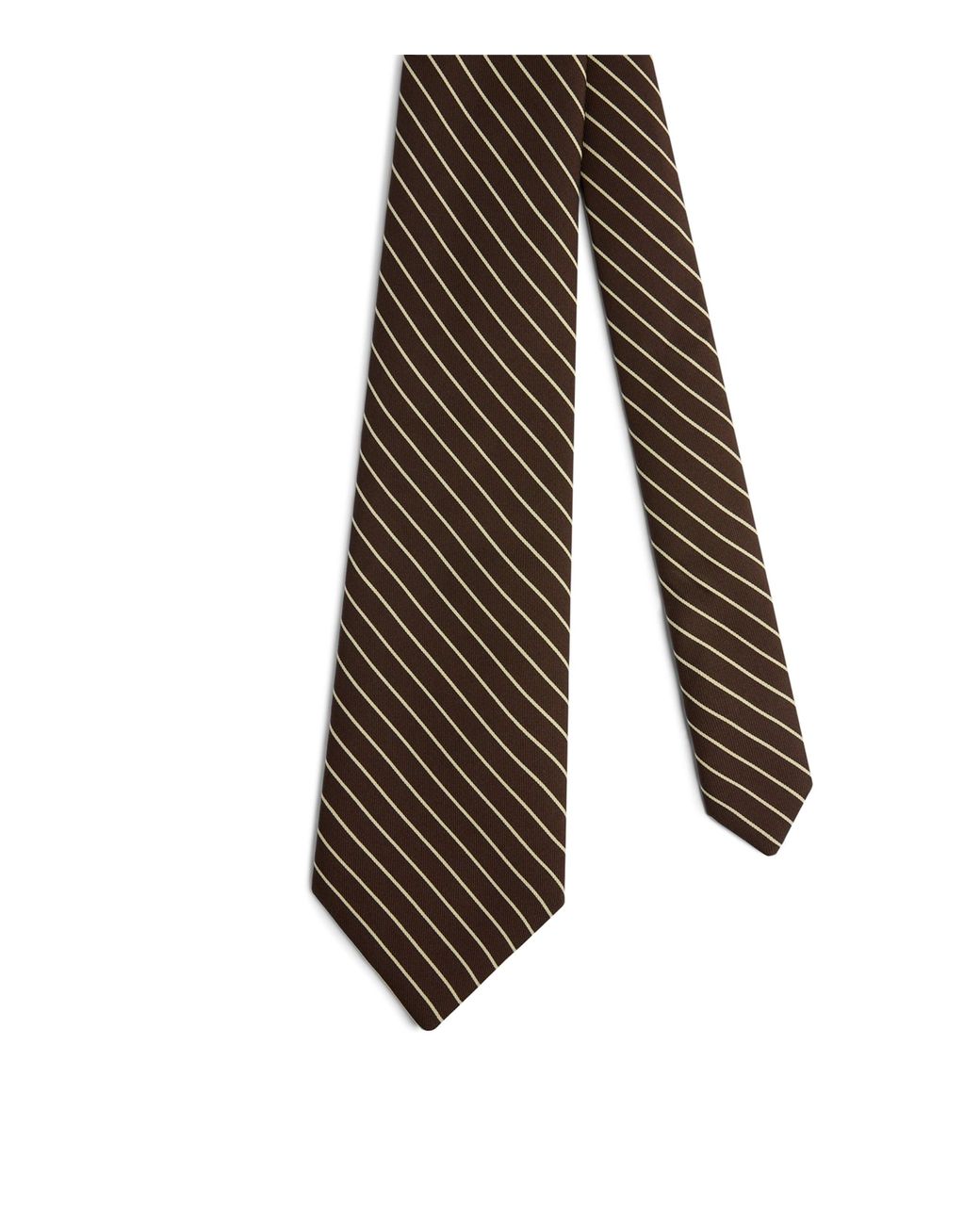 Dunhill Brown Mulberry Silk Stripe Tie for men