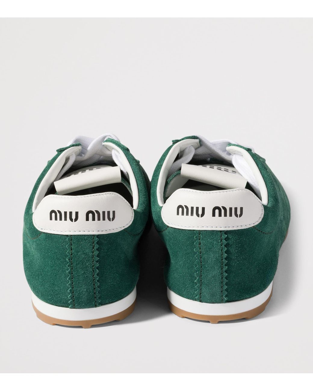 Miu Miu Green Suede Plume Sneakers