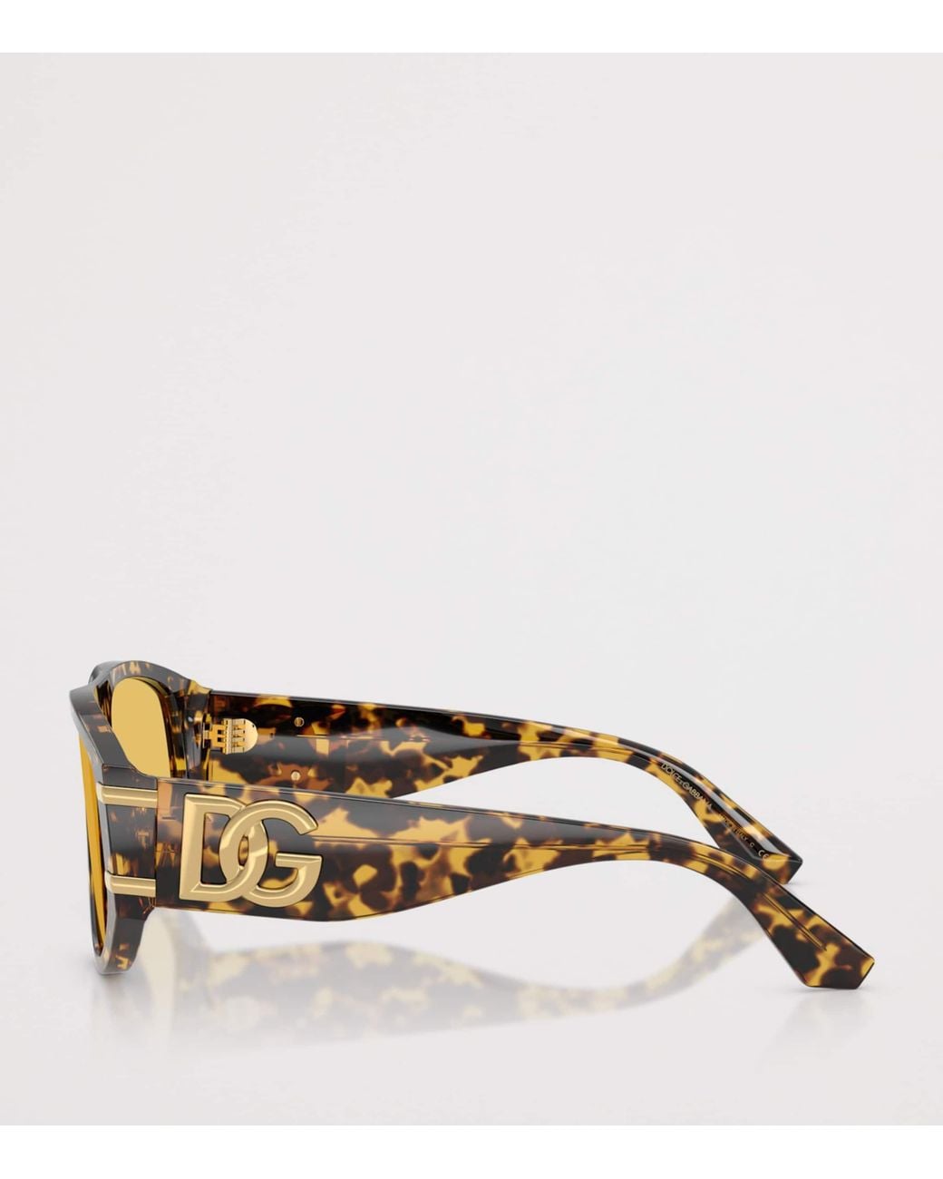 Dolce & Gabbana Yellow Tortoiseshell Oversized Pilot Sunglasses