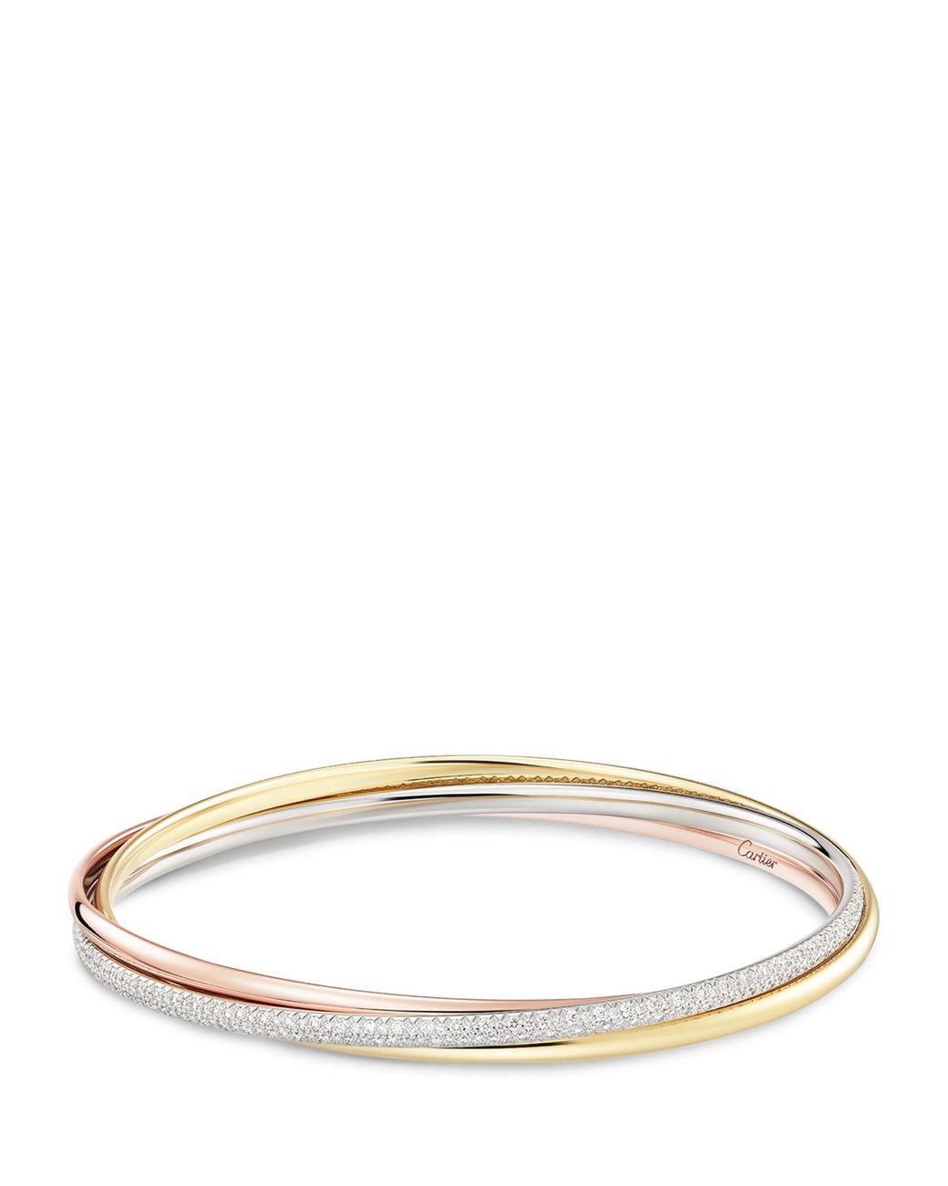 Cartier Metallic Small, Rose, And Diamond Trinity Bracelet