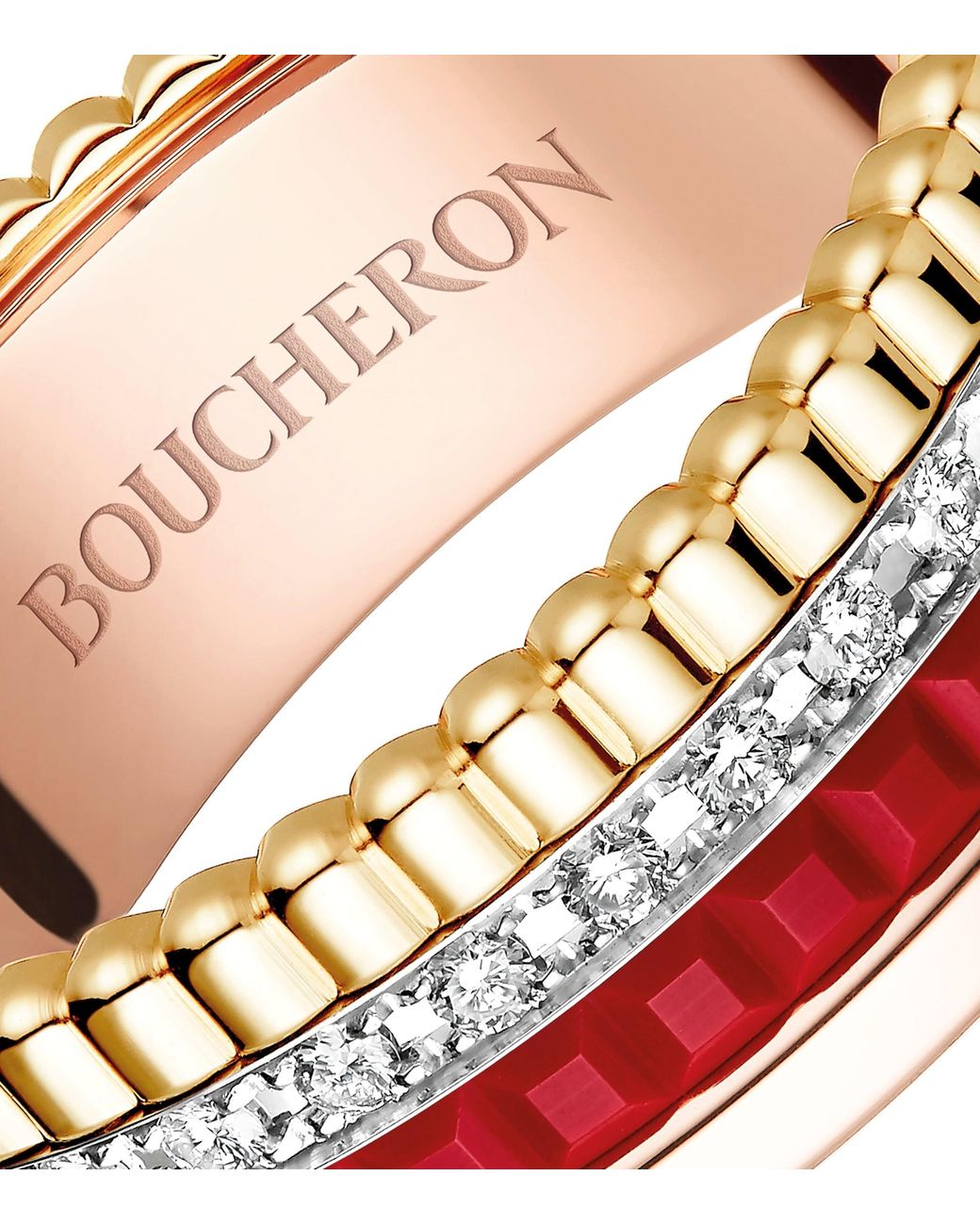 Boucheron Red Small Mixed Quatre Ring