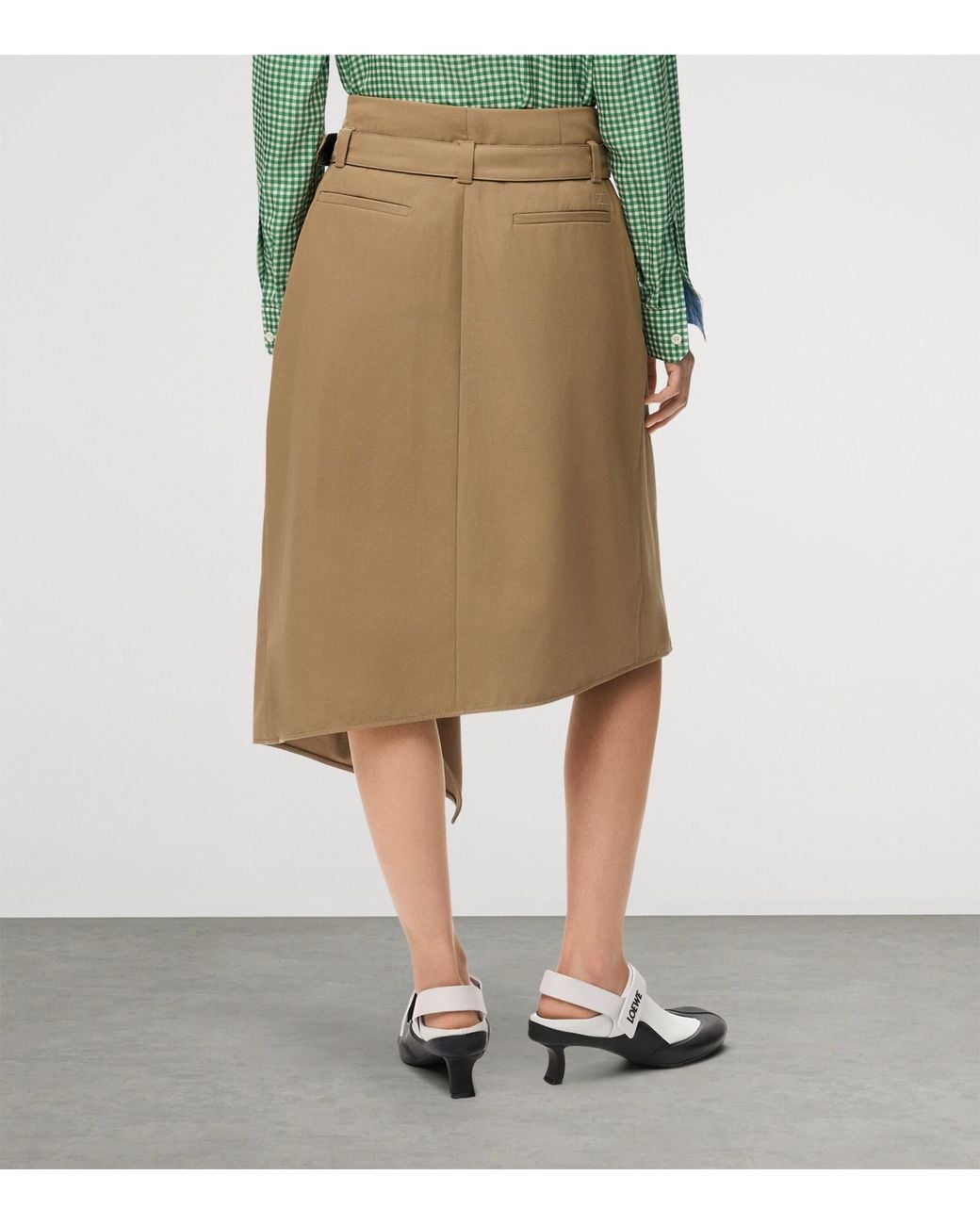 Loewe Natural Asymmetric Wrap-Effect Midi Skirt