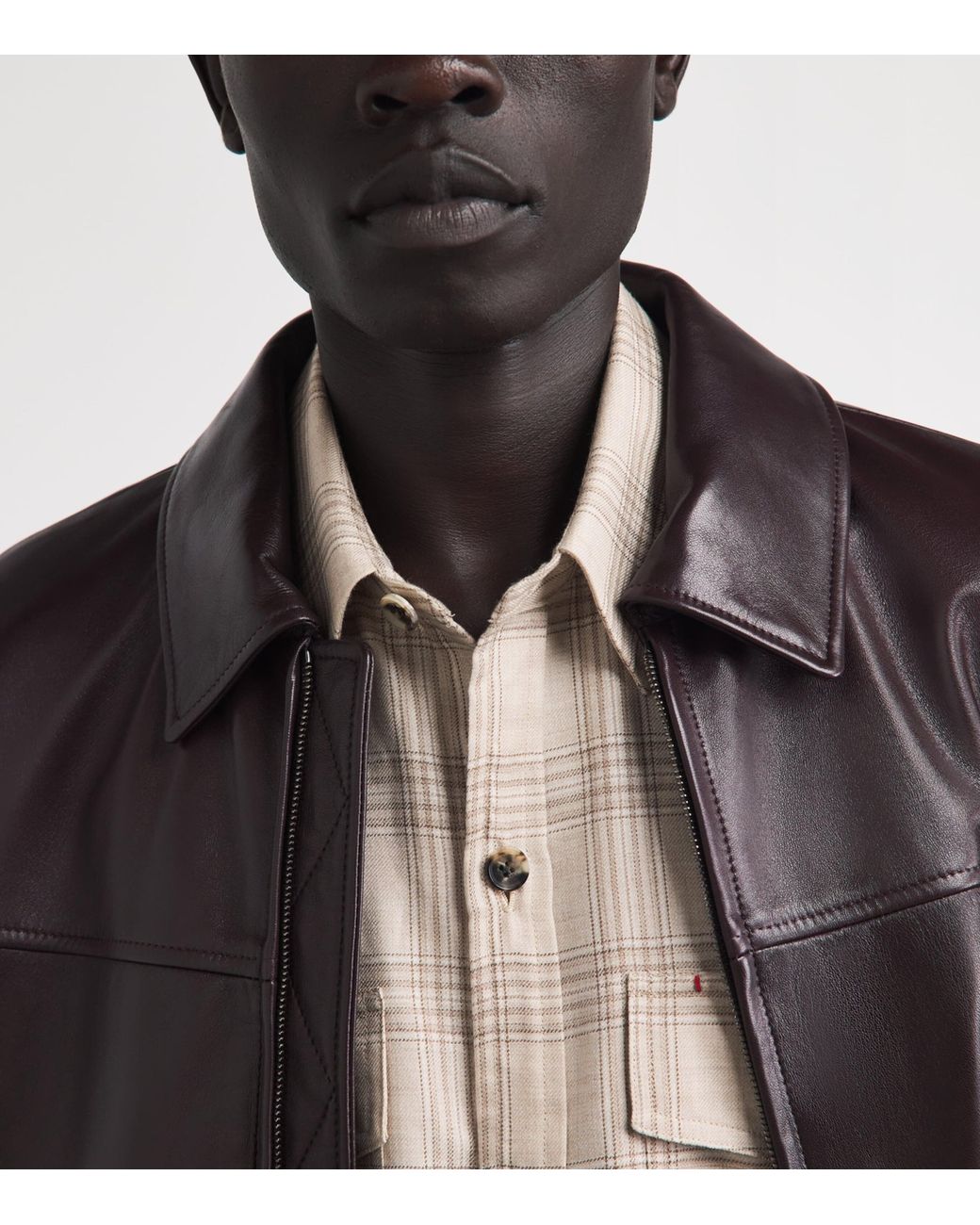 Isaia Natural Cashmere-Linen Check Overshirt for men
