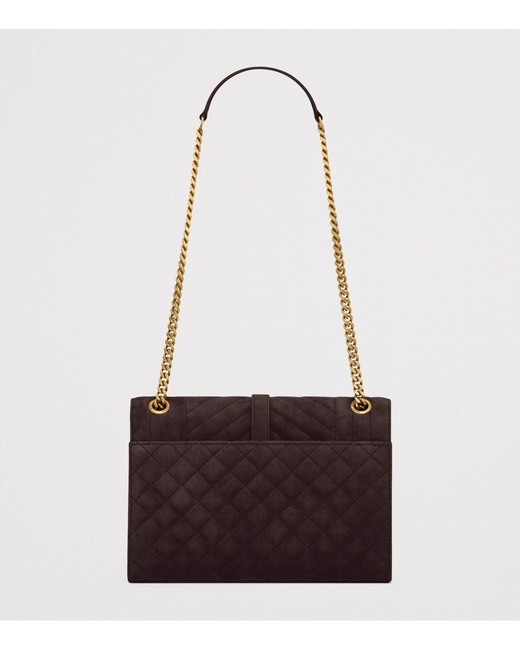 Saint Laurent White Medium Suede Envelope Matelassé Shoulder Bag