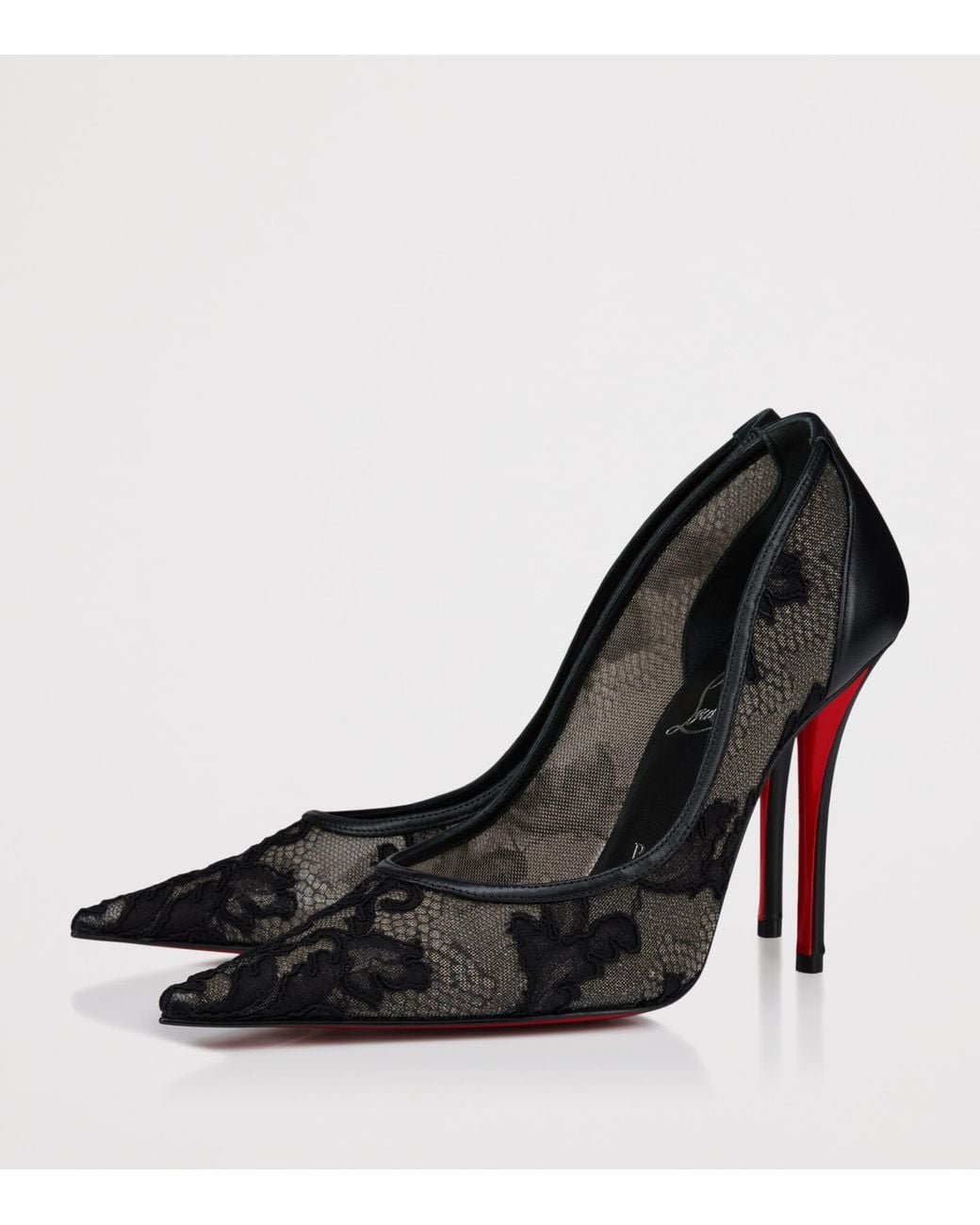 Christian Louboutin Black Miss Z Mesh 100 Lace Pumps