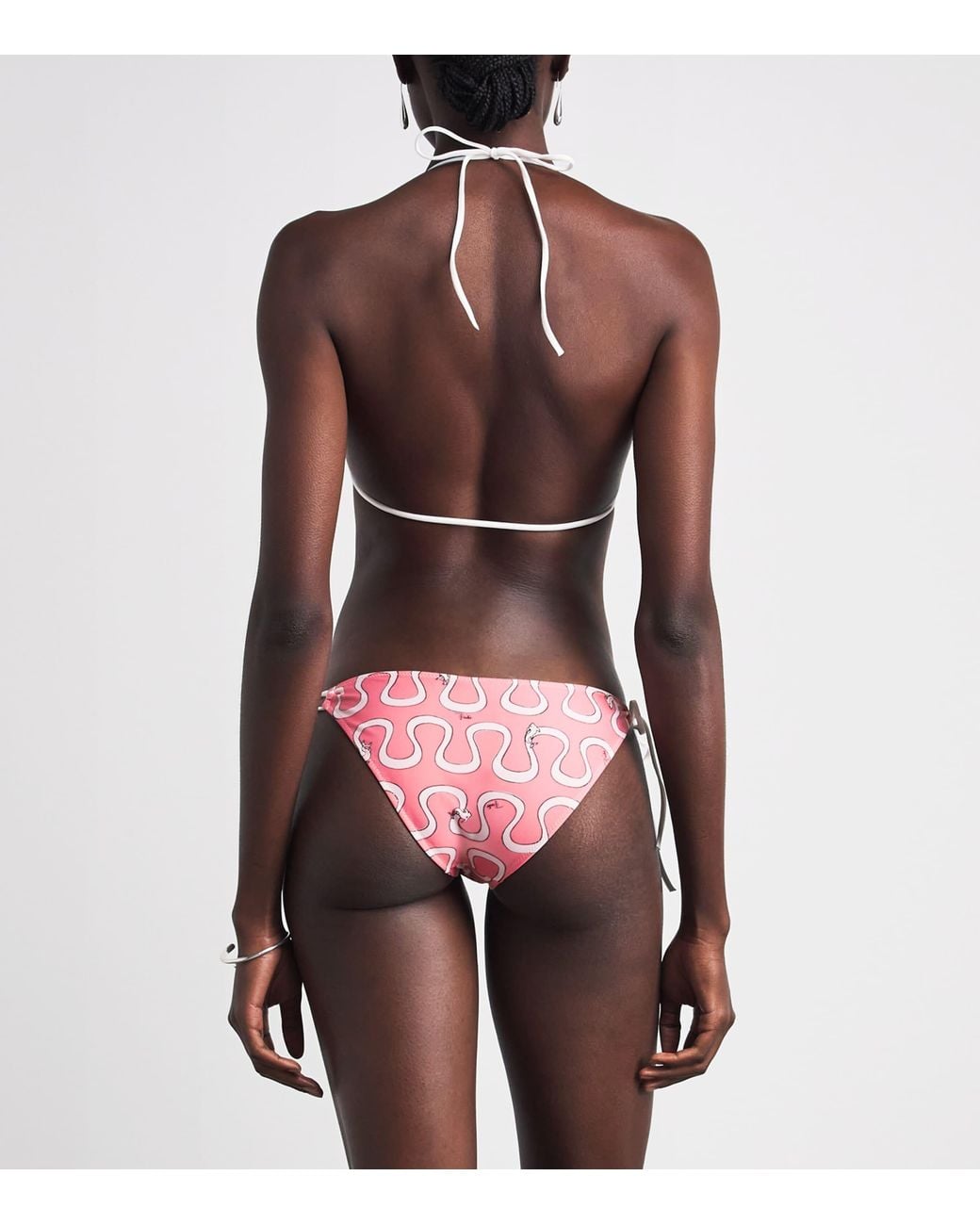 Emilio Pucci Pink Printed Triangle Bikini Top