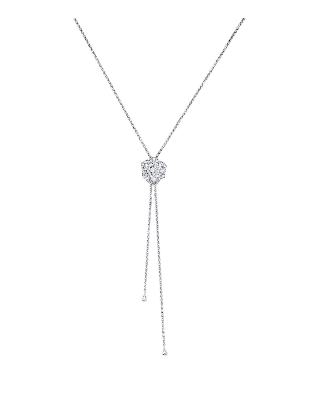 Piaget Metallic And Diamond Rose Pendant Necklace