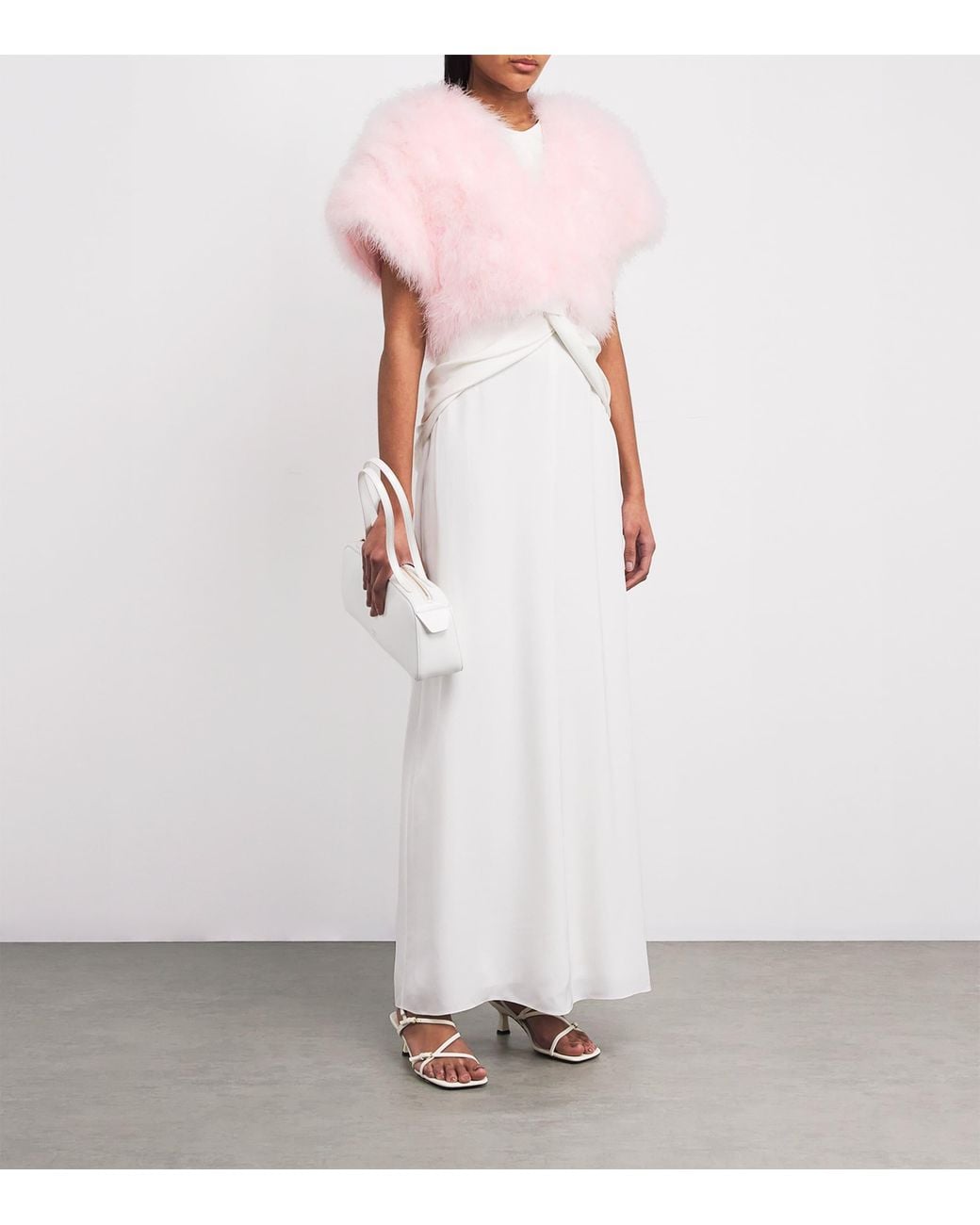 Yves Salomon Pink Feather Bolero Jacket