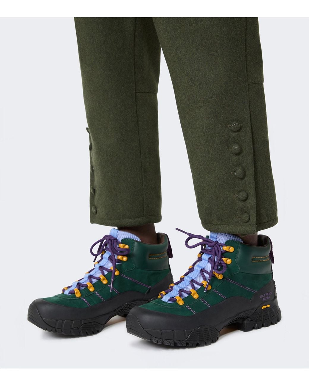 Weekend by Maxmara Green Suede Hiking Ankle Boots