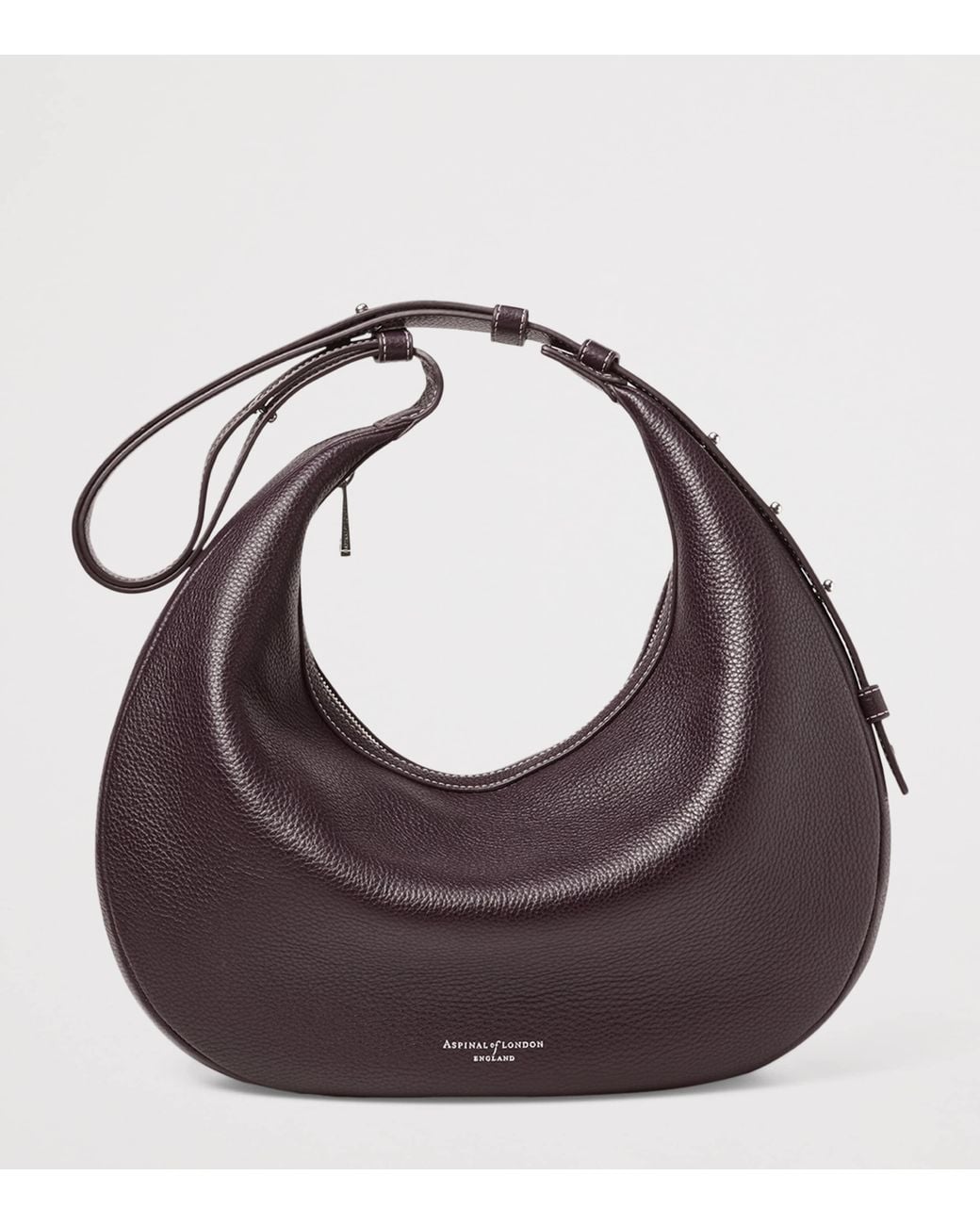 Aspinal Purple Large Soho Crescent Cross-Body Bag
