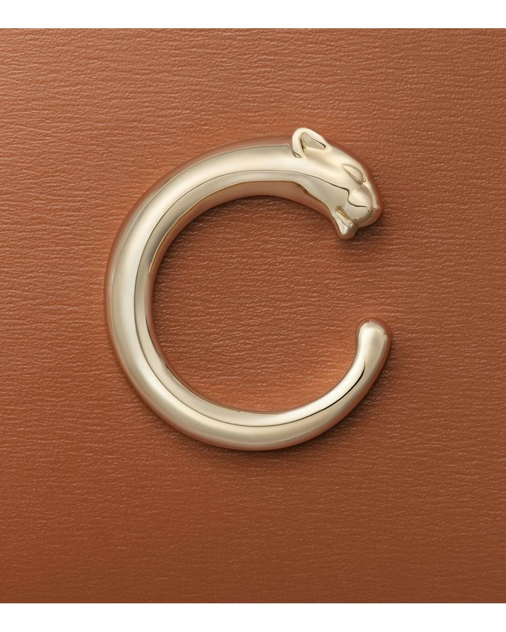 Cartier Brown Leather Panthère De Card Holder