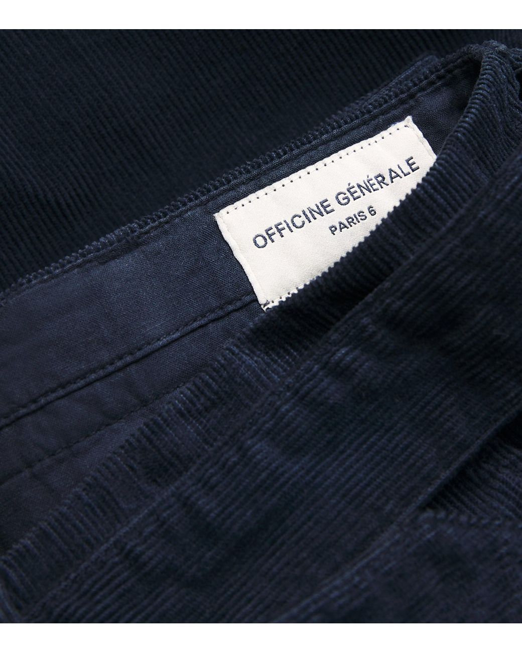 Officine Generale Blue Cotton Corduroy Hermann Chinos for men