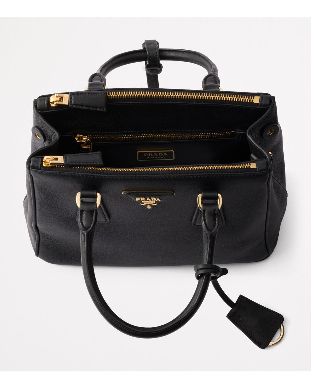 Prada Black Small Leather Galleria Top-Handle Bag