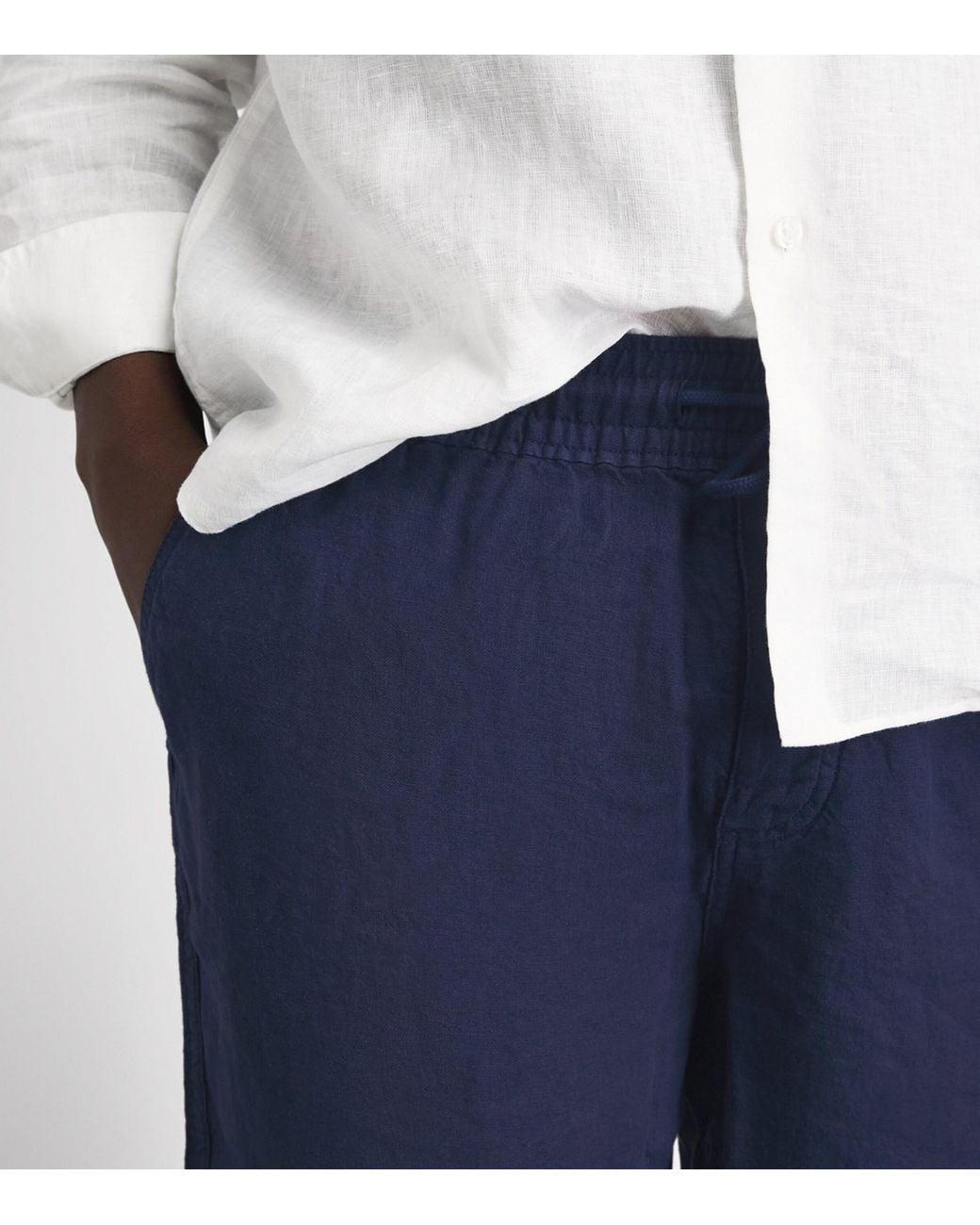 Vilebrequin Blue Linen Drawstring Trousers for men