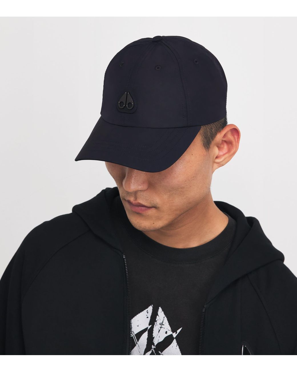 Moose Knuckles Blue Cotton Logo Baseball Cap for men