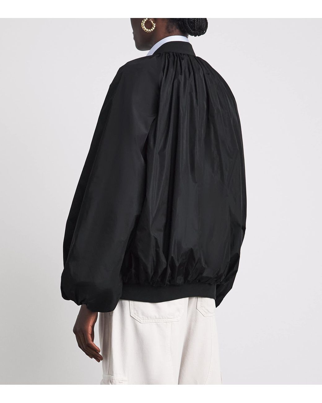 Agolde White Relaxed Raffi Bomber Jacket