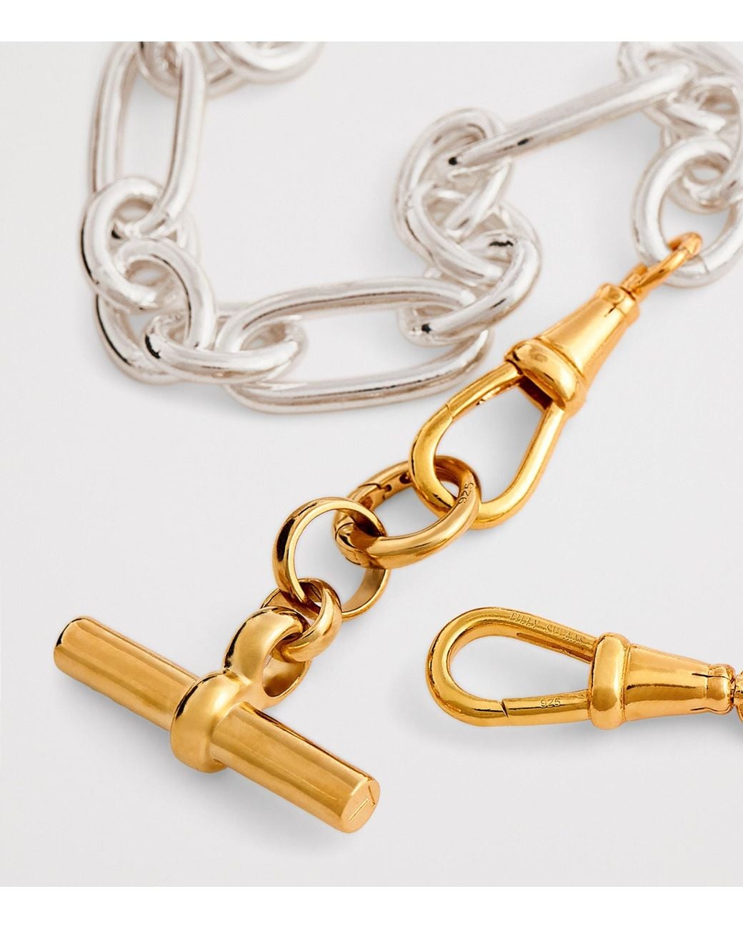 Tilly Sveaas Metallic Medium Sterling T-Bar Clipt Necklace