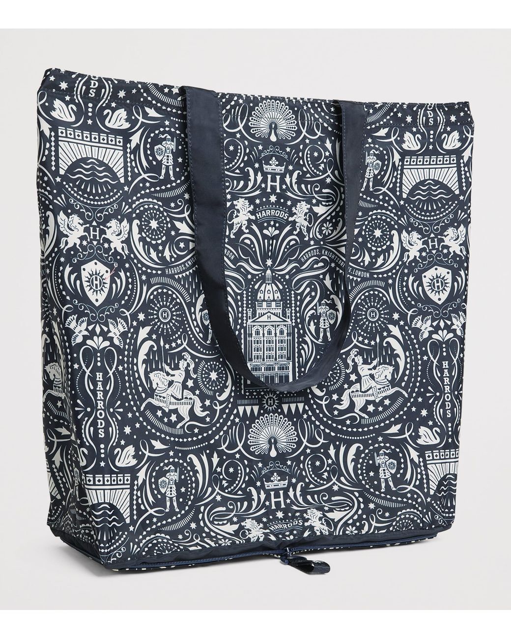 Harrods Metallic Knights Of Brompton Pocket Shopper Bag