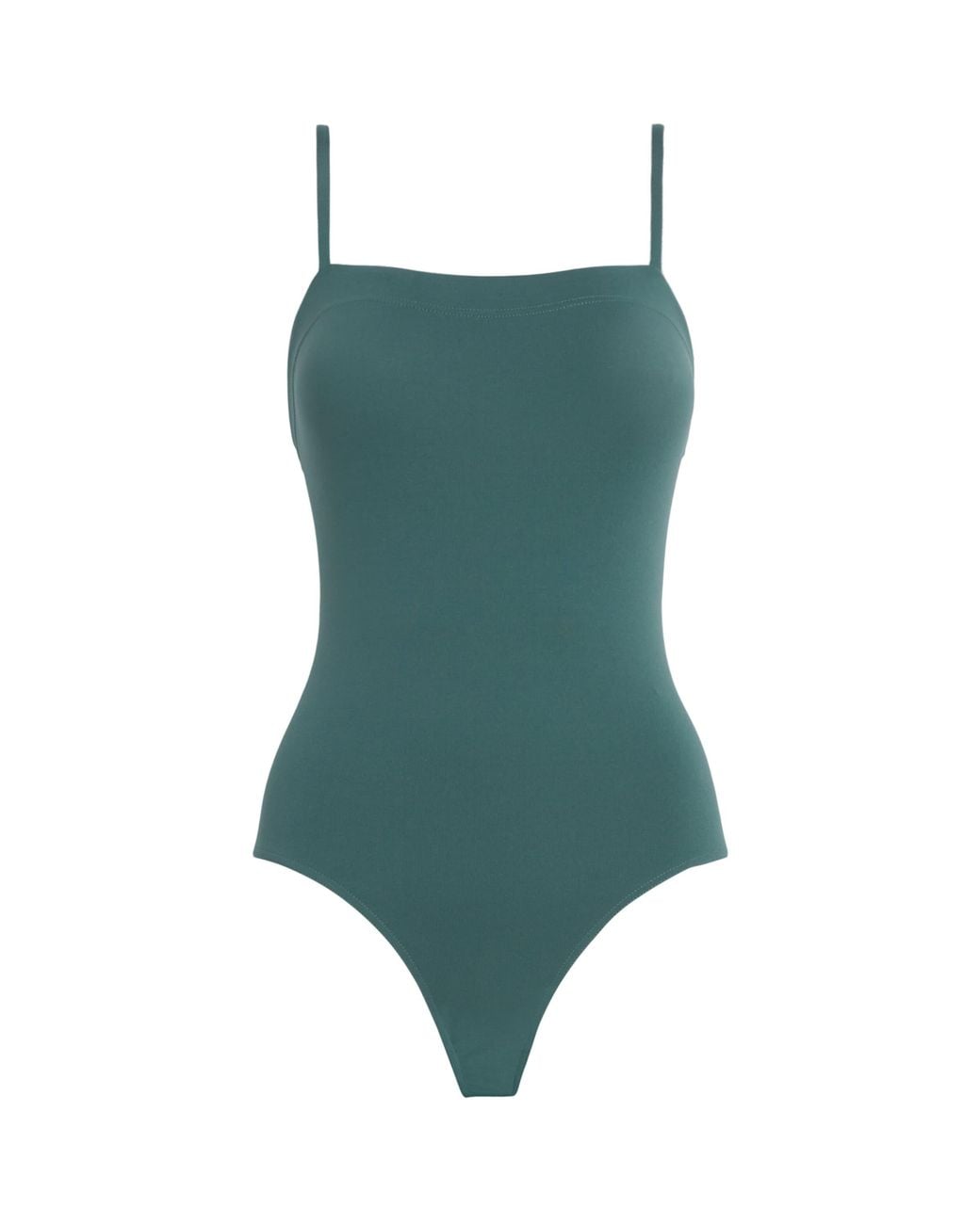 Eres Green Square-Neck Aquarelle Swimsuit